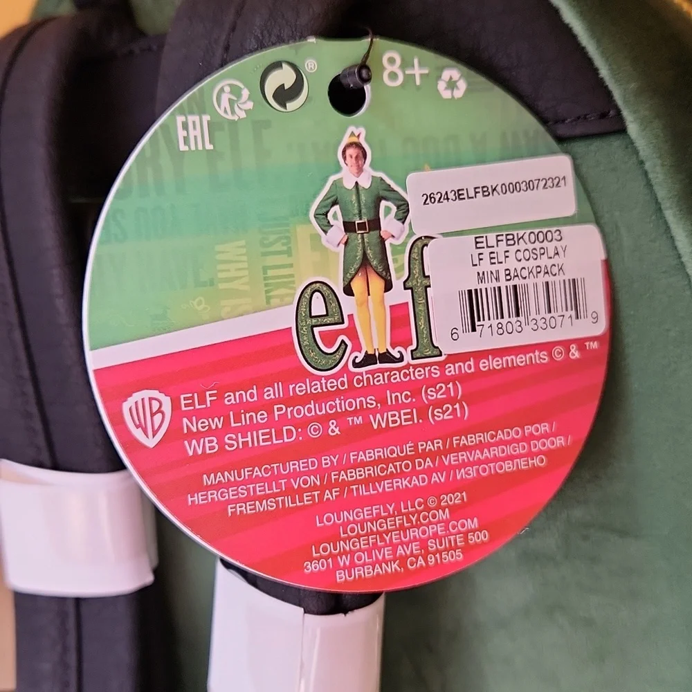 Loungefly Buddy the Elf Christmas Mini Backpack NWT - Picture 4 of 11